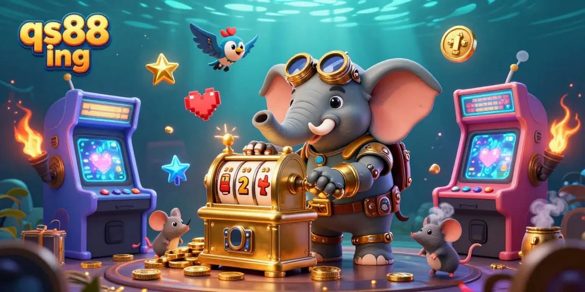 Experience thrilling gaming adventures at qs88 ing with a unique steampunk-themed casino illustration.