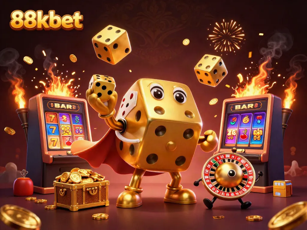 Experience exhilarating wins at 88kbet with this vibrant casino scene showcasing games and excitement.