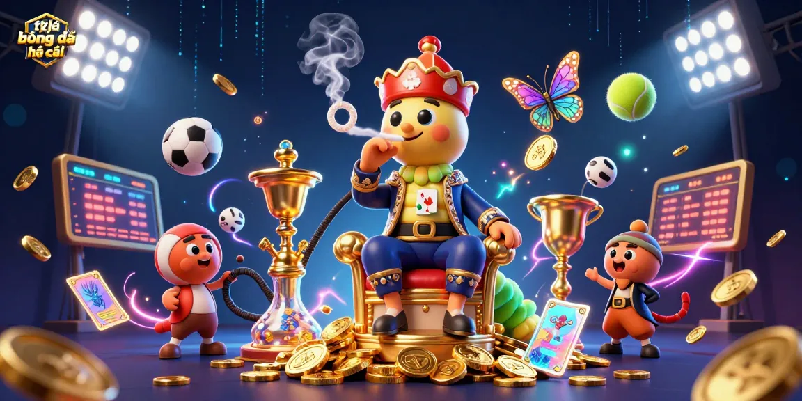 Bet on tỷ lệ bóng đá nhà cái with dynamic sports elements and vibrant 3D illustration.